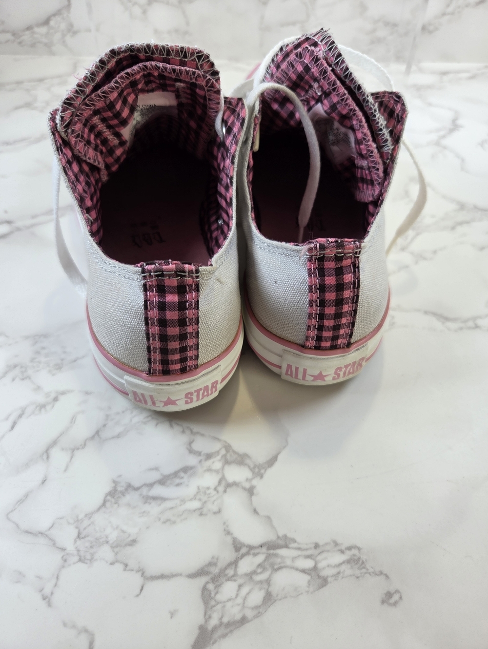 Converse Low Top Canvas Sneakers - Light Gray with Pink Accents(B19) - Picture 8 of 12